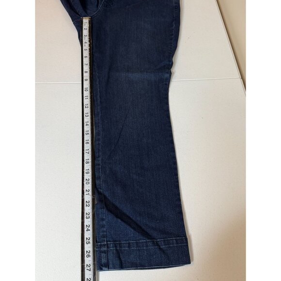 Belle by Kim Gravel Slim Straight Pull-On Jeans Dark Wash Stretch 10R - Picture 7 of 8